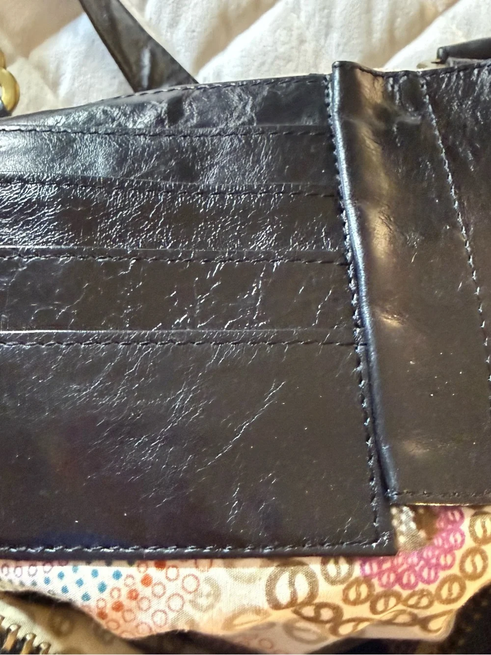 Latico Leathers Black Full Grain Leather East West Hobo Shoulder Bag Vintage